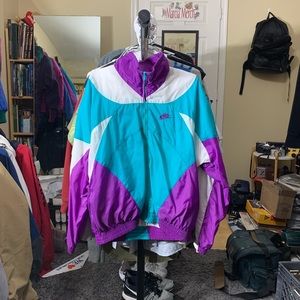 Purple and teal Vintage Nike Windbreaker